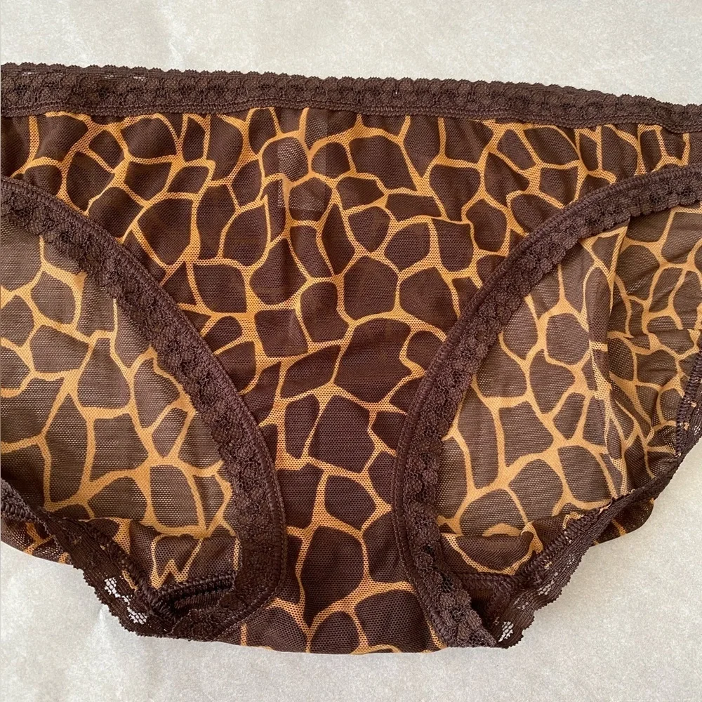 Old Navy Animal Print Mesh Lace Trim Bikini Size Large